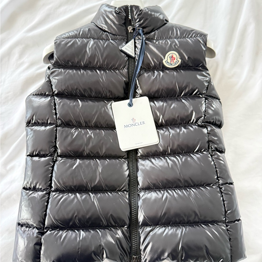 Moncler Black ghany mock neck down Vest -